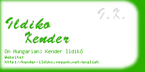 ildiko kender business card